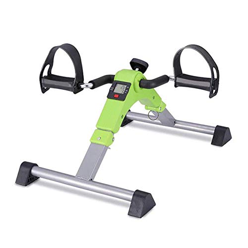 LUNEZY Folding Arm and Leg Pedal Exerciser Indoor Portable Mini Exercise Bike Gym Fitness Leg Cardio Training Resistance Adjustable with LCD Disp