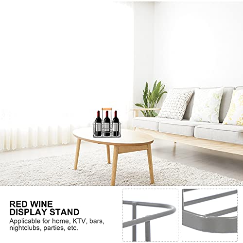 Tomaibaby 6 Milk Bottle Holder, Metal Wire Wine Bottle Carrier with Wooden Handle, Rustic Farmhouse Wine Milk Bottle Caddy Doorstep Milk Crate Ba