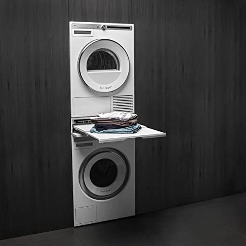 Asko Pull-Out Shelf with Laundry Basket (Connector) for Built-in Washing Machines and dryers HDB1153W, Stainless Steel, White