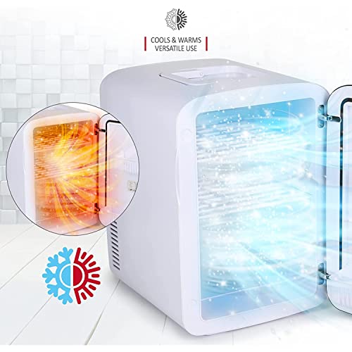 SXxingkong 10L Mini Fridge - Portable Fridge for Drinks, Snacks Products - Perfect for Offices, Student Dormitory, Cars, Bedrooms - AC/DC Power -