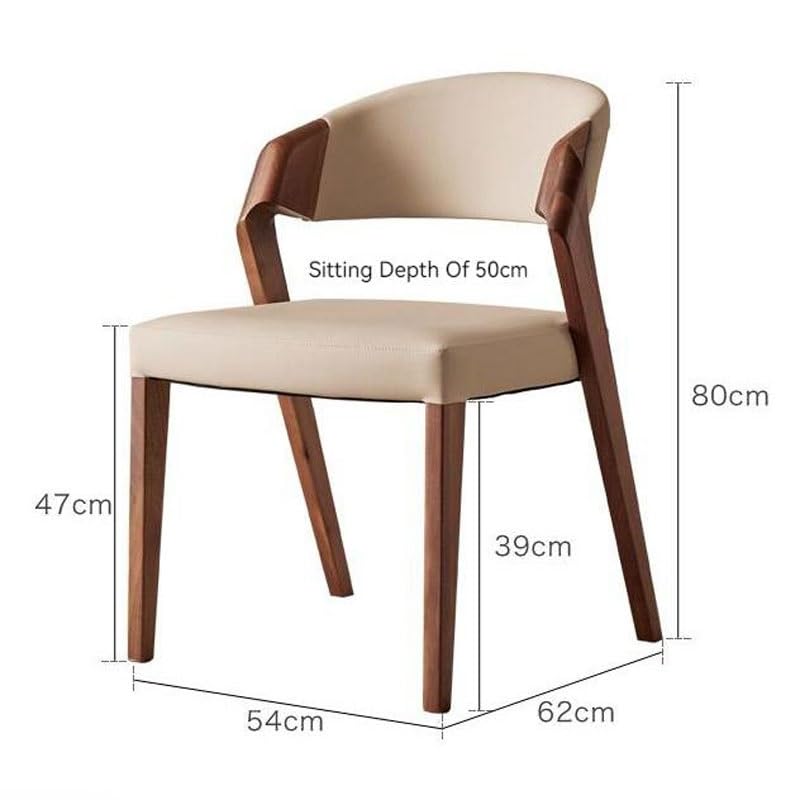 maozi Lounge Wood Leg Dining Chairs Cushions Desk Leather Chair Backrest Decoration