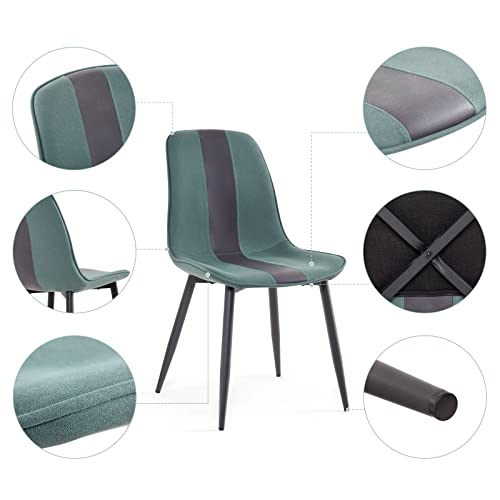 Meerveil Dining Chairs Set of 4, Fabric Upholstered Seat with Metal Legs, Modern Stitching Design for Dining Room Living Room Reception Office, W