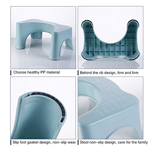 DevileLover 2 Pieces Toilet Stool 8” Bathroom Squatting Toilet Step Stool,| Relieve Constipation and Bloating