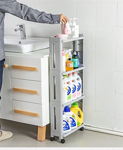 UXZDX Kitchen Shelf Organizer Wheels Trolley Bathroom Gap Storage Rack Sundries Storage Rack Pulley Living Room (Color : A, Size : 1pcs)