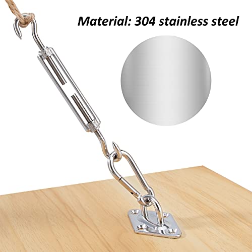 MoonSing Sun Shade Sail Fixing Kit, M5 Heavy Duty Awning Attachment Fixing 304 Stainless Steel Hardware Accessories for Garden Yard Camping Squar