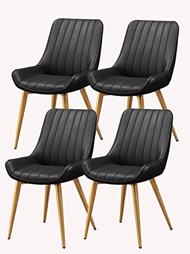 dining chair Office Reception Chairs Business Dining Chairs Set Kitchen Dining Chairs Set of 4 Metal Feet Comfortable Cushions and Backrest Leath