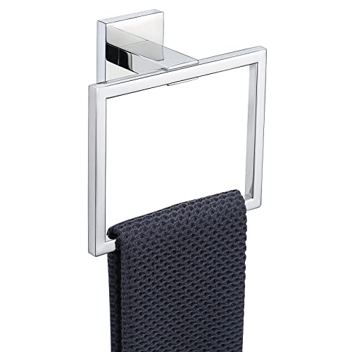 TURS Towel Rail Polish Black Towel Ring SUS 304 Stainless Steel Wall Mounted Black White Gold Chrome Polished Finish Bathroom (Brass)