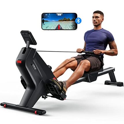 Magnetic Rowing Machine, UTRYUP Bluetooth Rower Machine for Home, Upgrade Resistance Strength with 16 Levels, Custom Widened Foot Pedals, 350 Lbs