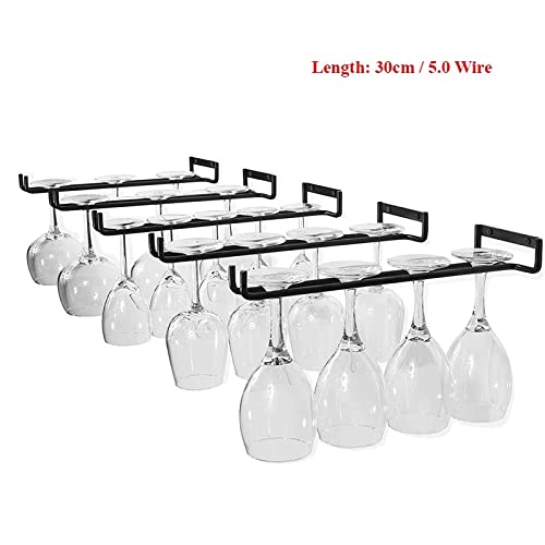 KTSCFS Metal Holder Rack Useful 30cm Wine Rack Glass Holder Hanging Bar Shelf Kitchen/Restaurant Wine Glass Storage Bottle Hold