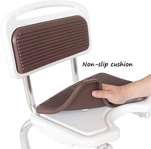 Bath Stools,Shower Stool Bath Chair Bathroom with Backrest Seat Made of Stainless Steel Height Adjustable Portable Non-Slip Handicapped Mature Wo