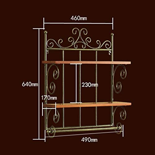 RSOCHS Shelf bathroom 2 layer bathroom wall hanging wall storage rack storage European and American creative wrought iron
