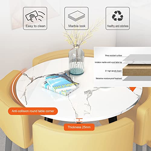 Office Reception Round Dining Table Set for 4, Business Reception Desk Table and Chair Combination,Hotel Lobby Dining Table Set,Bedroom Balcony L