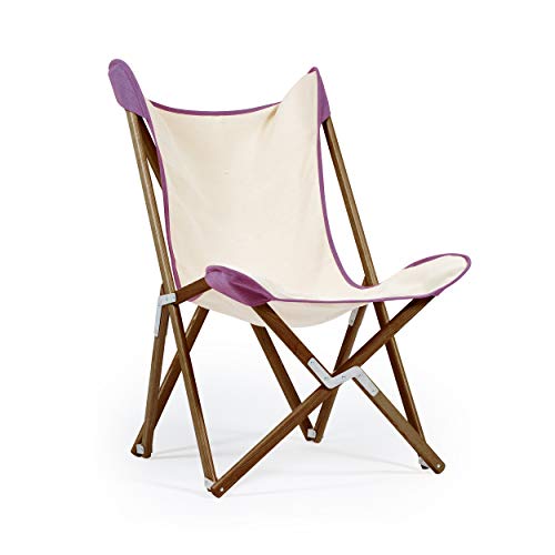 Telami–Tripolina Chair–Collection Recycled–Arm Chair–Foldable and Light – Pomegranate Colour – Natural Frame – Made in Italy - Outdoor Furniture,