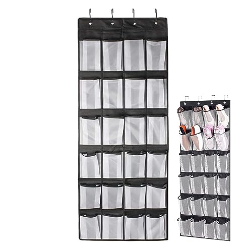 Liummrcy Over the Door Shoe Organisers, Over Door Shoe Storage 24 Mesh Pockets Over the Door Organiser for Shoes Multifunctional Hanging Shoe Rac