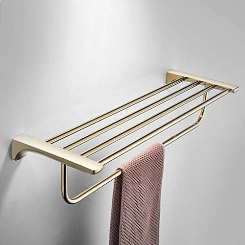N/A Wall Mounted Towel Rack Bathroom Hotel Rail Holder Storage Shelf Stainless Steel,62x20x12cm
