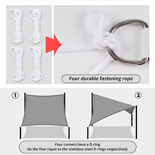 PATIO PLUS Sun Shade Sail 2 * 3m Rectangle, 300D Oxford Fabric Garden Sail PU Coating UV Block, Patio Canopy Durable for Outdoor Yard Lawn Pool B