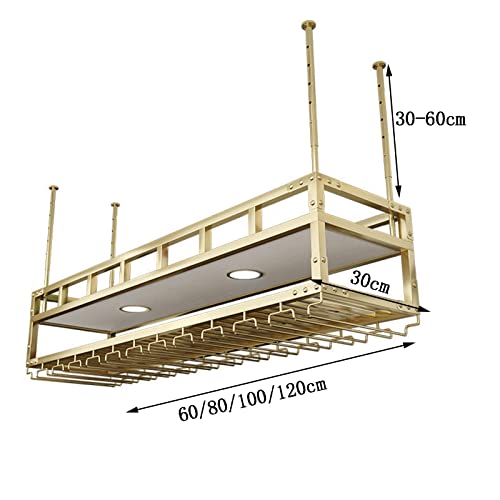 SUCHETA Wine Rack Ceiling Wine Rack Suspension Wine Glass Holder Wine Bottle Holder Overhead Garage Storage Hanging Plant Shelf Wall Mount Shelf