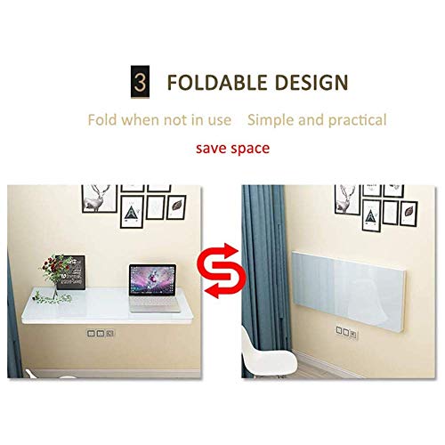 LEOSXA Tempered Glass Folding Wall Mounted Dining Table Space Saving Folding Convertible Desk OneColor-70 & times; 40cm