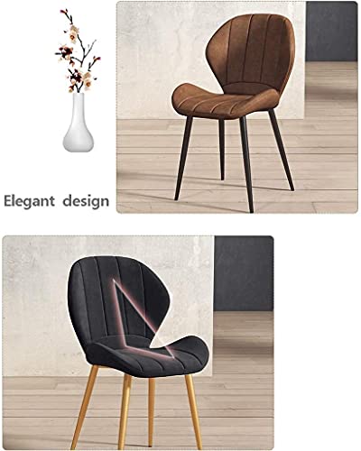 Dining Chairs Velvet Seat and Backrest with Sturdy Metal Legs for Kitchen Dining Room Lounge (Color : Style 6, Size : Black chair legs)