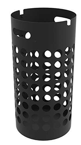 Unilux 400109020 Slim Umbrella Stand Metal and Plastic with Water Collection Tray and Hooks 26 x 50 cm Black