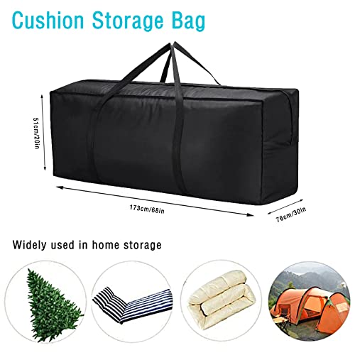 Kingling Garden Cushion Storage Bag, Waterproof Outdoor Cushion Storage Bags for Garden Furniture Cushion Storage Bag Christmas Tree Storage Bag