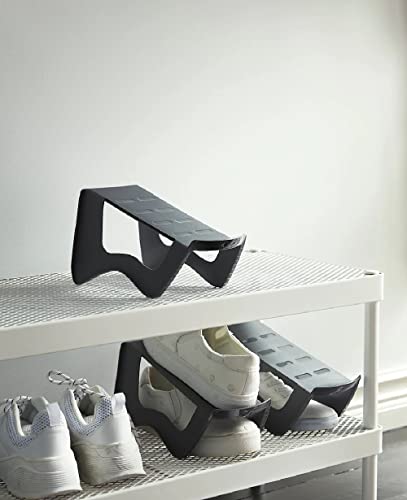 MURVEL Shoe Organizer Rack Display Holder Stand Plastic Lightweight Gray, 4 Pack