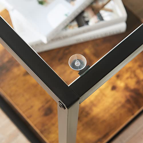 End Table - Nightstand - Industrial Telephone Table - Bedside Table with Storage Shelf - Side Table Living Room, Bedroom, Office, 40X40X50 cm, Ru