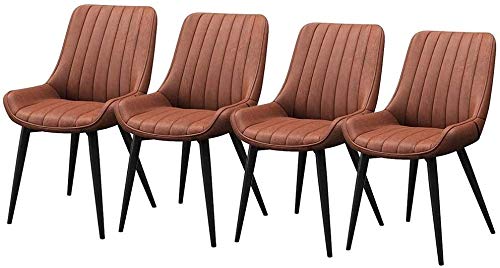 Modern Kitchen Dining Room Chairs Set Of 4 Dining Chairs Leather Soft Seat Living Room Chairs Non-Slip Metal Legs Kitchen Chairs For Reception Of