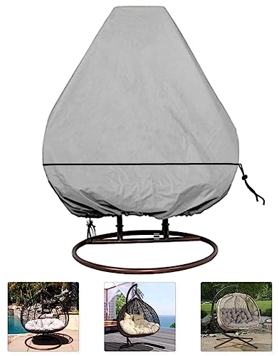 HONCENMAX UPGRADE Patio Hanging Chair Cover - Cocoon Egg Chair Cover - for Rattan Wicker Swing Seat Chair - Waterproof Furniture Protective Cover
