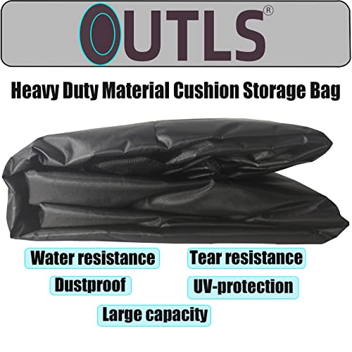 OUTLS Garden Furniture Cushions Storage Bag 173cm, Rip Proof, Anti-UV, 420D Oxford Fabric Christmas Tree Storage Bag with Sturdy Zipper and Handl