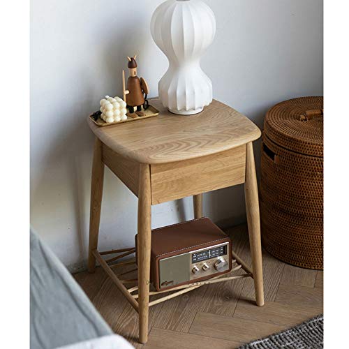 JYDQM Fashion Nightstands White Oak Bedside Table Northern European Solid Wood Small Sized Cabinet Minimalist