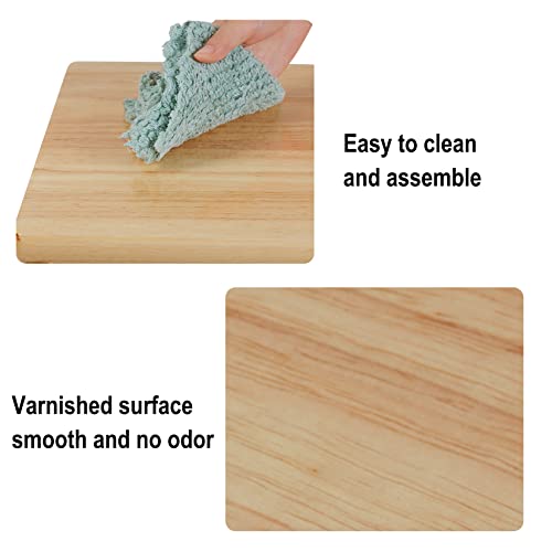 FATIVO 2 Pack Stacking Stool Wood Square Stool Anti-Slip Max Load 165 lbs Comfortable Seat Bamboo Student Stack Chair Backless Dressing Stool Din