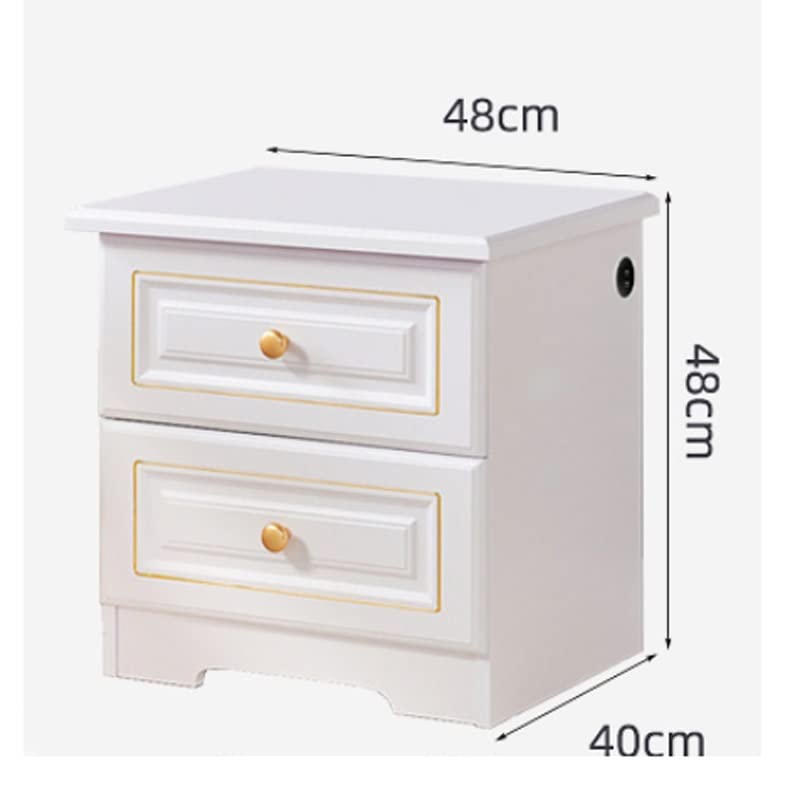 JJZXD Table Chevet bois Chargeur USB, armoire Rangement Intelligente Multifonction Pour Chambre Coucher