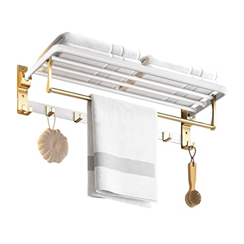 HIGOH Towel Racks, Bathroom Towel Rack Wall Mounted Towel Holder,Bathroom Towel Rack Holder,Shower Organizer Hanger,Wall Fold Hook Bath Aluminum