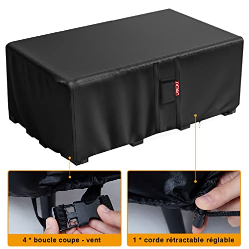 LXKCKJ Garden Furniture Covers Waterproof,420D Heavy Duty Fabric Outdoor Furniture Cover,Windproof, Anti-UV Rattan Cube Set Cover(180x120x74CM Bl