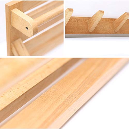 N/A Hanging Entryway Shelf Wall Mounted Coat Rack Storage Cabinets with Hooks Wood Display Home Decor Furniture