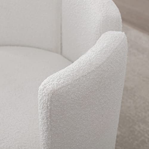 LZAREAL Modern Sherpa Accent Chairs Set of 2 Comfy Upholstered Barrel Side Chair Contemporary Single Sofa Chair for Living Room Bedroom Small Spa