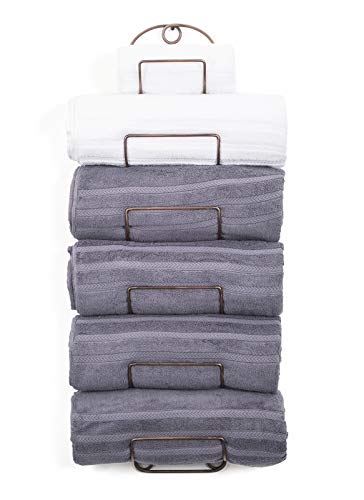 SODUKU Towel Rack Wall Mounted Metal Wine Rack Towel Shelf for Bathroom Black