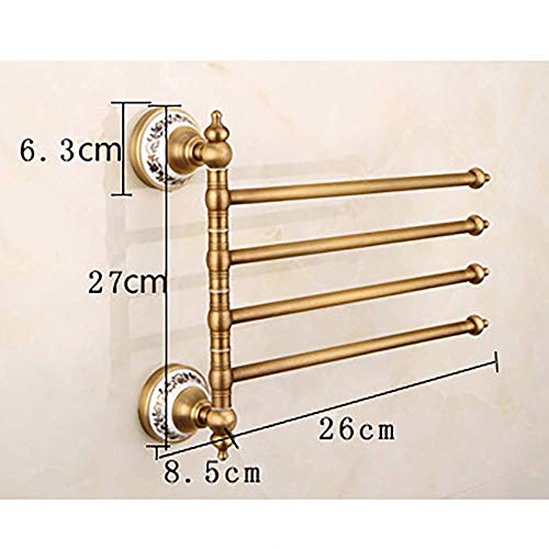 N/A Towel Bar - Bathroom Wall Mount Rack Antique Rotary Towel Rack