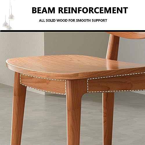 Mid-Century Dining Chairs Set of 2, Upholstered Armless Rattan Dining Chair with Woven Backrest and Wood Legs Backrest Chairs for Living Dining R