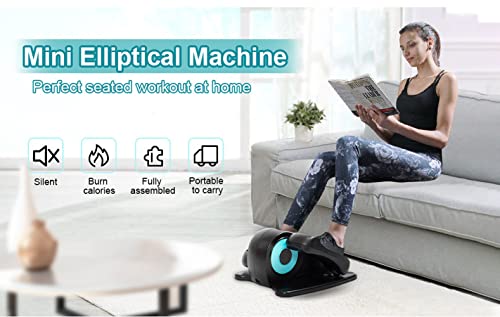 NAMVI Electric Under Desk Elliptical Trainer, 5 Adjustable Resistance Level Elliptical Trainer with Remote Control, Seated Pedal Exerciser, for H