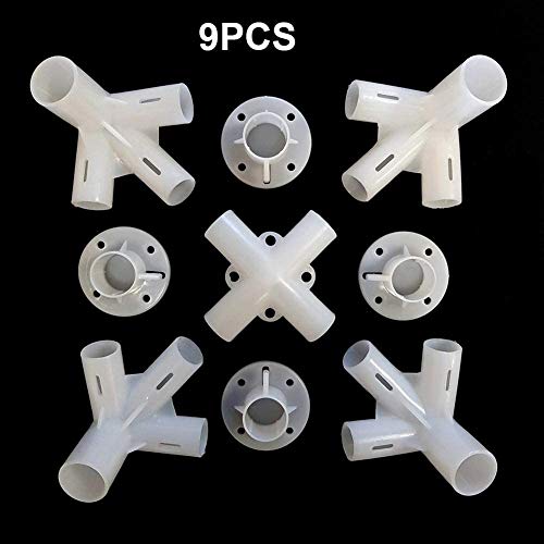 Unique WElinks 9Pcs/set PVC Fitting Spare Parts for 3x3m Gazebo Awning Tent Feet Corner Center Connector 25/19mm, Outdoor Camping Tent Conector A