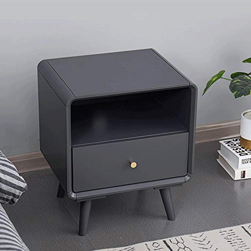 N/A All solid wood bedside table bedroom Nordic home wood simple bedside storage cabinet white