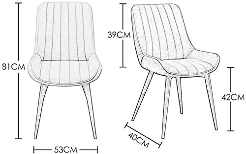 Modern Kitchen Dining Room Chairs Dining Chairs Set Of 6 Leather Soft Seat Living Room Chairs Non-Slip Feet Sturdy Metal Legs Kitchen Chairs For