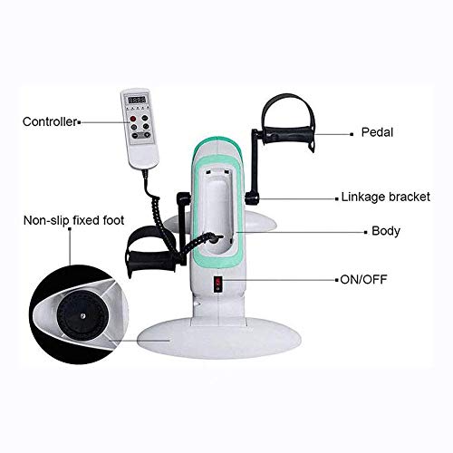 LUNEZY Electric Pedal Exerciser, Portable Fitness Exercise Bike Knee Leg Exercise Peddling Machine Adjustable Fitness Rehab Equipment with LCD Di