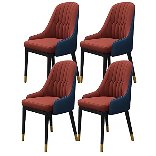 Kitchen Dining Room Furniture Chairs Kitchen Dining Chairs Set Of 4 Modern PU Leather High Back Soft Seat Living Room Chairs Water Proof Leather