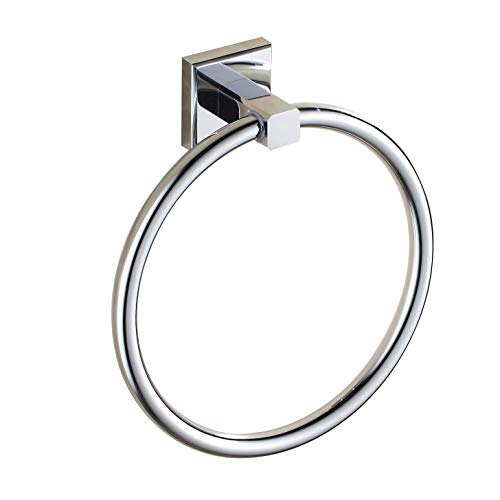 Celbon Wall Mounted Round Towel Ring SUS 304 Stainless Steel Towel Rail Chrome Modern Towel Holder for Bathroom and Kitchen