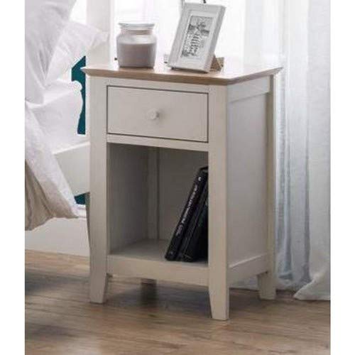 Julian Bowen Salerno 1 Drawer Bedside, Oak/Ivory
