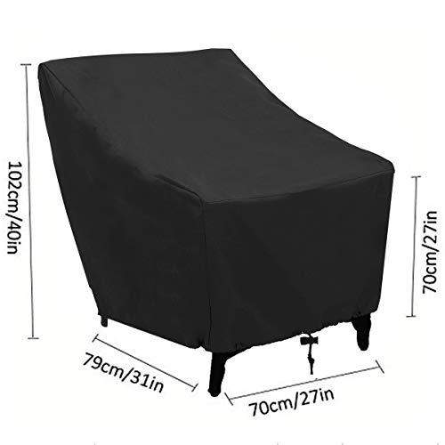 FLR Chair Cover for Outdoor Furniture Square Black Waterproof 27in Patio Table Cover Lightweight Patio Furniture Covers for Garden Furniture