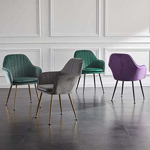 Modern Kitchen Dining Room Chairs Dining Chairs Velvet Armchairs With Legs And Metal Back For Living Room Bedroom Kitchen Furniture (Color : Ligh